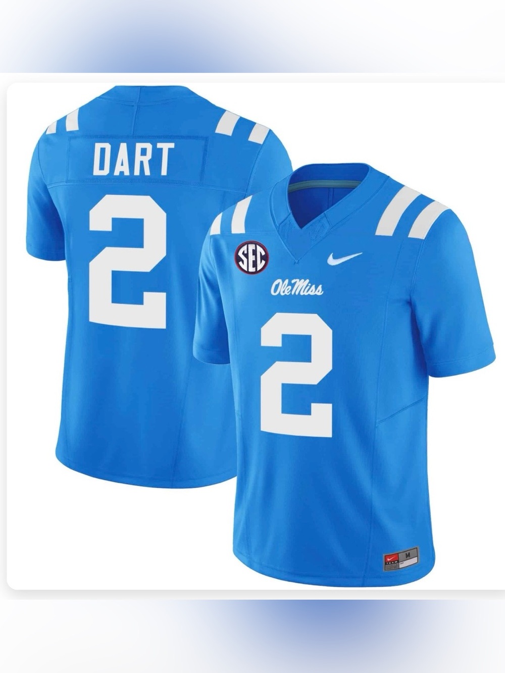 NWT Nike Ole Miss Dart #2 Royal Blue Football Jersey
